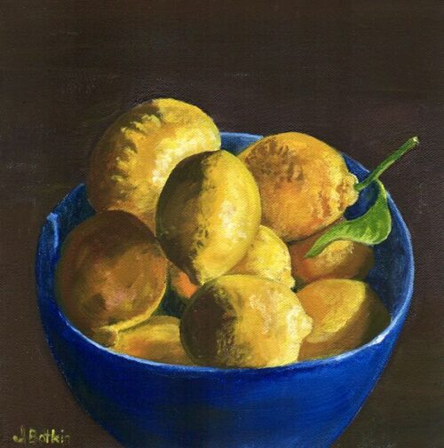 Blue Bowl, Yellow Lemons