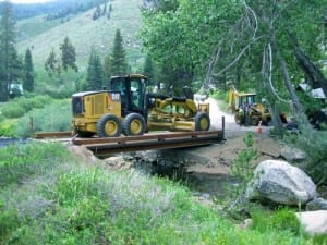 equipment on Mineral King Bridge, photo by Michael Botkin