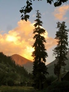 Sunset over Farewell Gap in mineral king