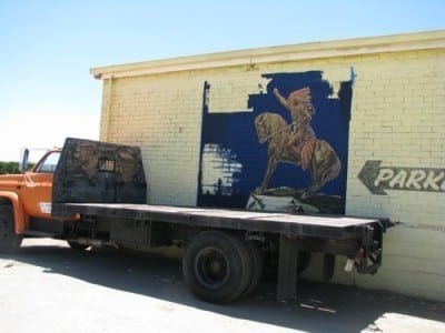 Rocky Hill Antiques Mural in progress