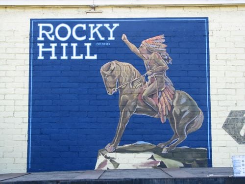 Rocky Hill Antiques Mural in progress