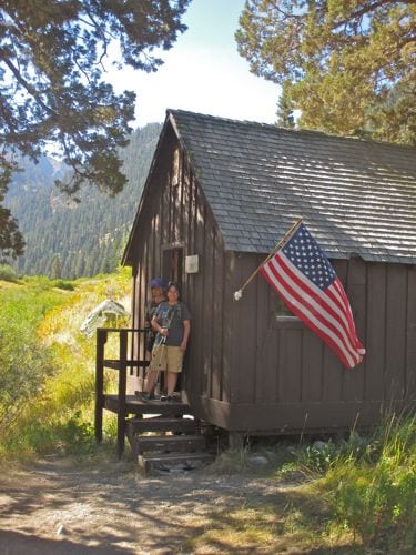 Friends at the Honeymoon Cabin in Mineral King (it's a little museum)