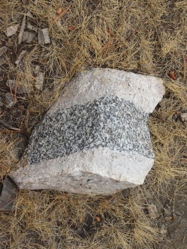 Little rock with granite stripe