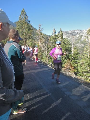 Marathon runners passed us as we waited for our start time.