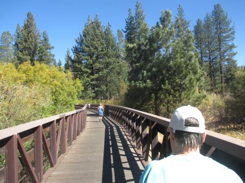 After meandering through some neighborhoods, the route took us along a busy boulevard, first on this trail, and then just along the road on a cracked narrow sidewalk. It wasn't pleasant for the last 5 or 6 miles.