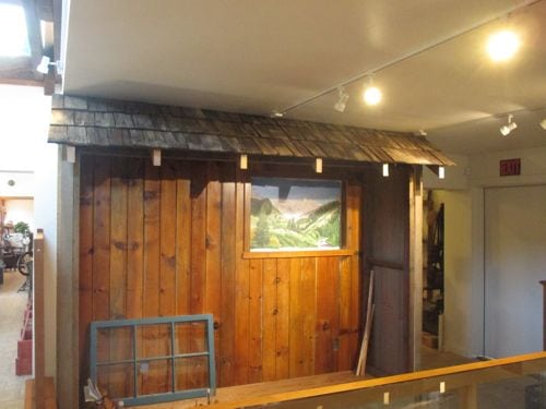 Cabin facade in Mineral King Room of Three Rivers History Museum