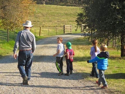 These folks are heading off to catch a lamb.