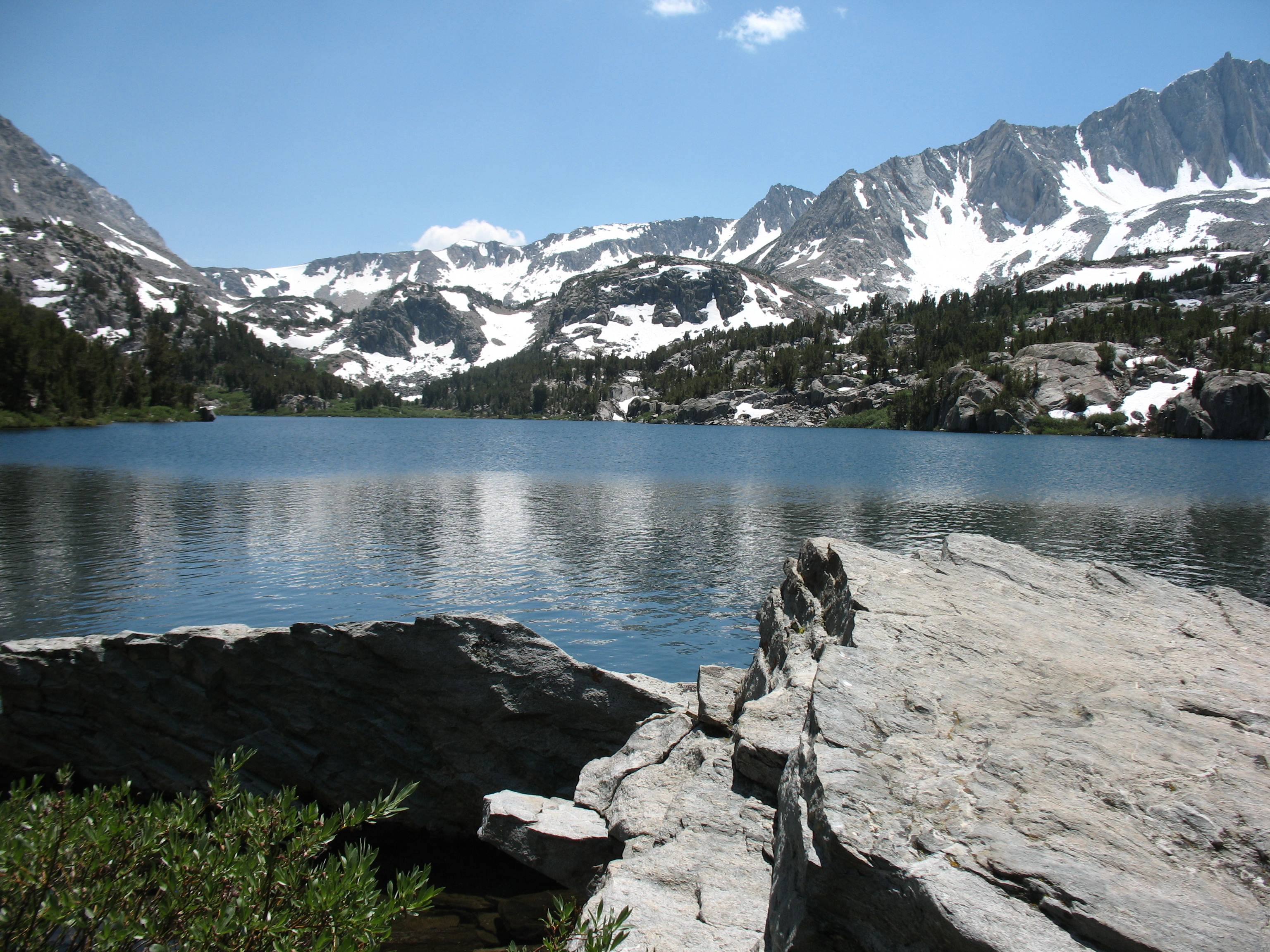 Looking up to Bishop Pass. Louise A. Jackson photo. This will appear in Trail of Promises in black and white.