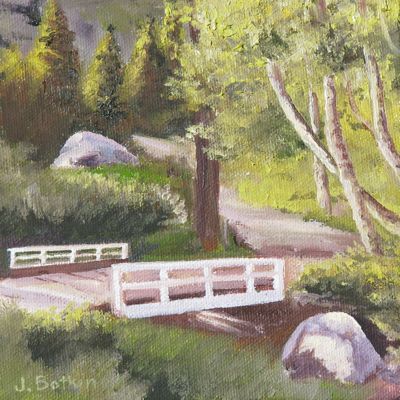 oil painting of Mineral King Bridge by Jana Botkin