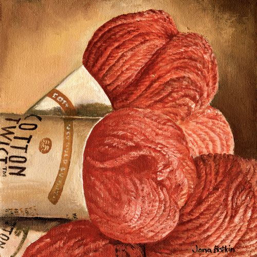 oil painting of yarn