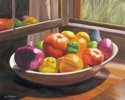 fruit bowl oil painting