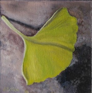 green gingko leaf painting