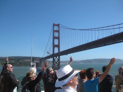 Heading under the Golden Gate Bridge