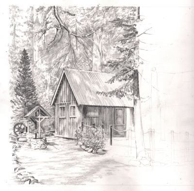 cabin drawing